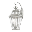 Livex Lighting Georgetown Outdoor Wall Lantern in Brushed Nickel