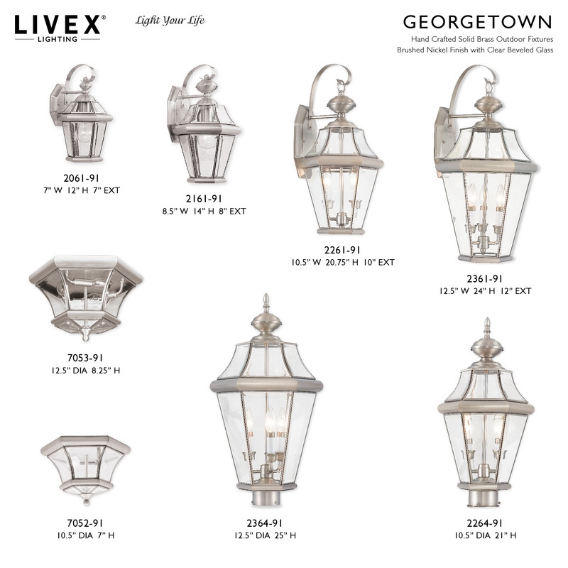 Livex Lighting Georgetown Outdoor Wall Lantern in Brushed Nickel