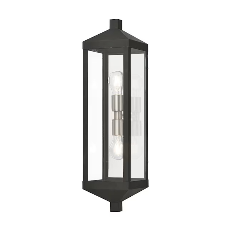 Livex Lighting Nyack 2 Light Outdoor Wall Lantern in Black