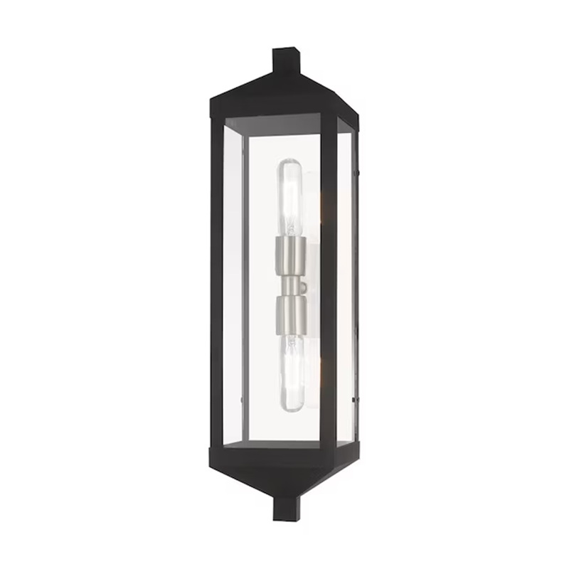 Livex Lighting Nyack 2 Light Outdoor Wall Lantern in Black
