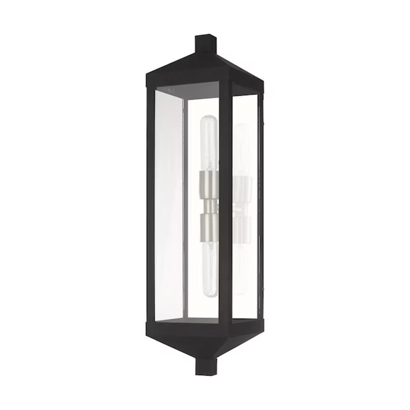 Livex Lighting Nyack 2 Light Outdoor Wall Lantern in Black
