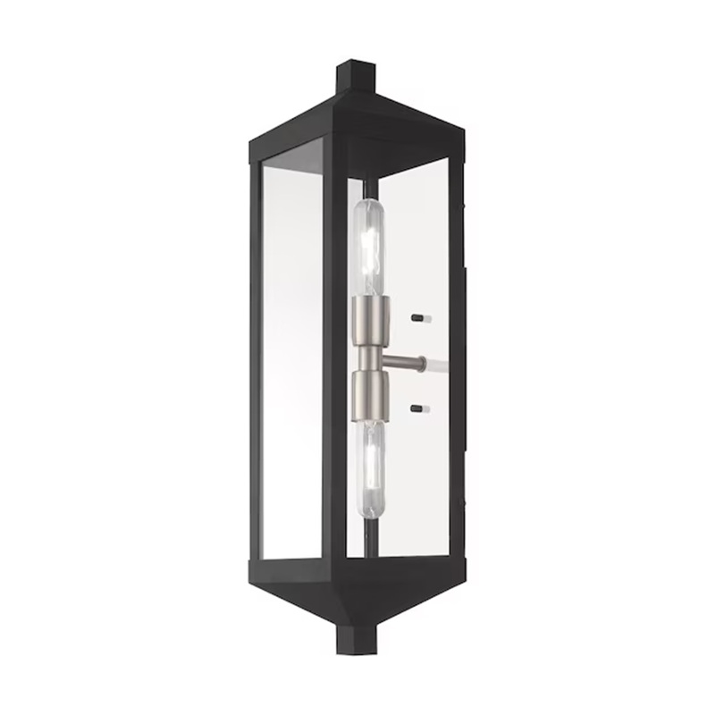 Livex Lighting Nyack 2 Light Outdoor Wall Lantern in Black