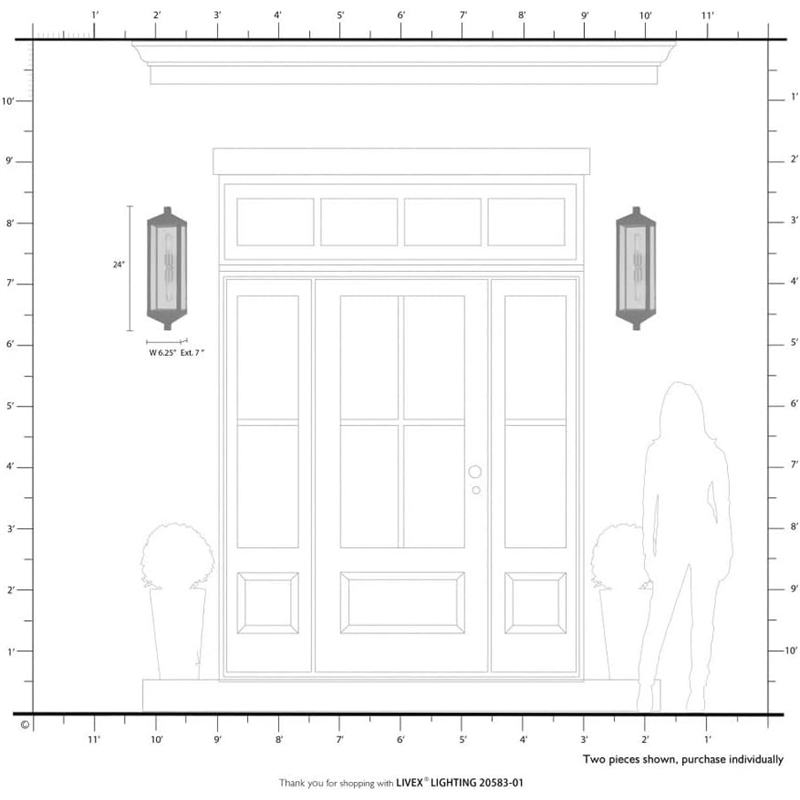 Livex Lighting Nyack 2 Light Outdoor Wall Lantern in Black