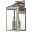 Livex Lighting Nyack 3 Light Outdoor Wall Lantern in Nickel