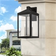 Livex Lighting Nyack 3-Light Brass & Glass Outdoor Wall Lantern in Black