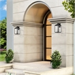 Livex Lighting Nyack 3-Light Brass & Glass Outdoor Wall Lantern in Black