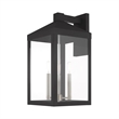 Livex Lighting Nyack 3-Light Brass & Glass Outdoor Wall Lantern in Black