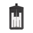 Livex Lighting Nyack 3-Light Brass & Glass Outdoor Wall Lantern in Black