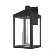 Livex Lighting Nyack 3-Light Brass & Glass Outdoor Wall Lantern in Black