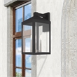 Livex Lighting Nyack 3-Light Brass & Glass Outdoor Wall Lantern in Black