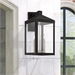 Livex Lighting Nyack 3-Light Brass & Glass Outdoor Wall Lantern in Black