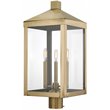 Livex Lighting Nyack 3 Light Outdoor Post Lantern in Antique Brass