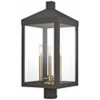 Livex Lighting Nyack 3 Light Outdoor Post Lantern in Bronze