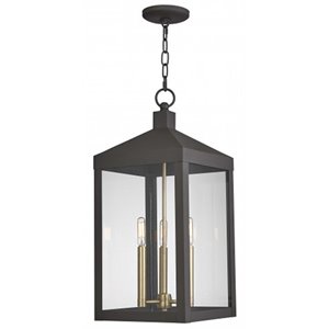 Livex Lighting Nyack 3 Light Outdoor Hanging Lantern in Bronze