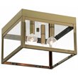 Livex Lighting Nyack 4 Light Outdoor Ceiling Mount in Antique Brass