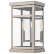 Livex Lighting Hopewell 2 Light Outdoor Wall Lantern in Brushed Nickel
