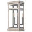 Livex Lighting Hopewell 2 Light Outdoor Wall Lantern in Brushed Nickel