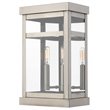 Livex Lighting Hopewell 2 Light Outdoor Wall Lantern in Brushed Nickel
