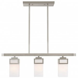 Livex Lighting Harding 3 Light Linear Chandelier in Brushed Nickel