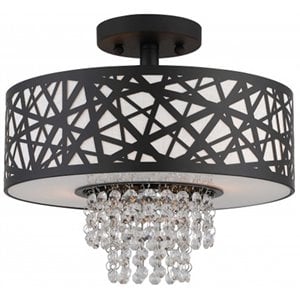 Livex Lighting Allendale 2 Light Semi Flush Mount in Bronze