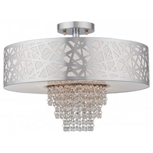 Livex Lighting Allendale 4 Light Semi Flush Mount in Polished Chrome
