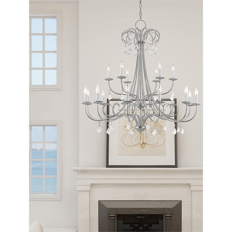 Livex Lighting Daphne 18 Light Foyer Chandelier in Polished Chrome