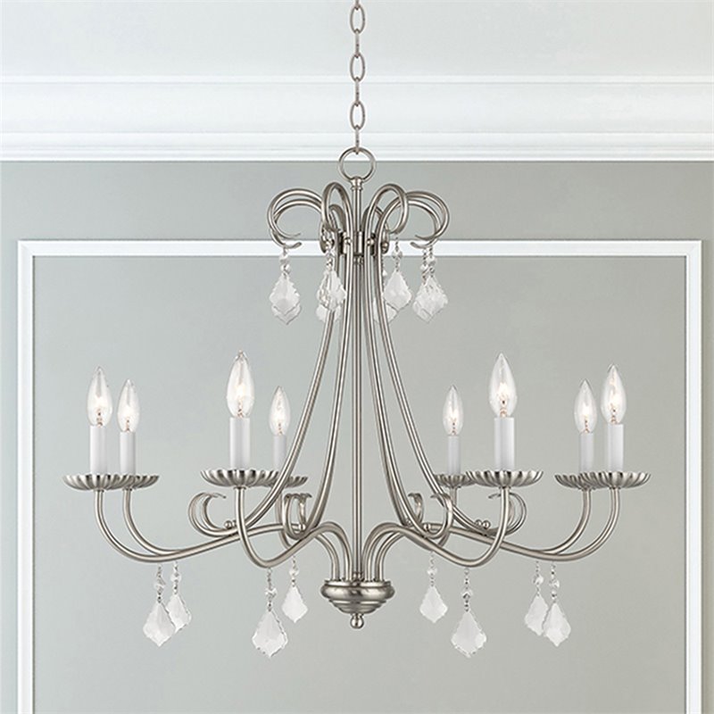 Livex Lighting Daphne 8 Light Chandelier in Brushed Nickel