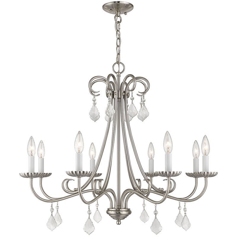 Livex Lighting Daphne 8 Light Chandelier in Brushed Nickel