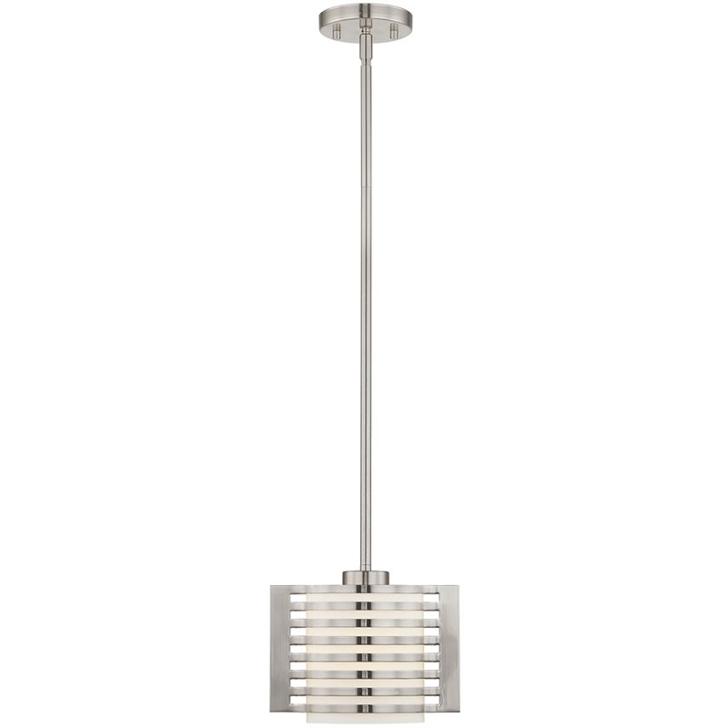 Livex Lighting Hilliard Mini Pendant Light in Brushed Nickel