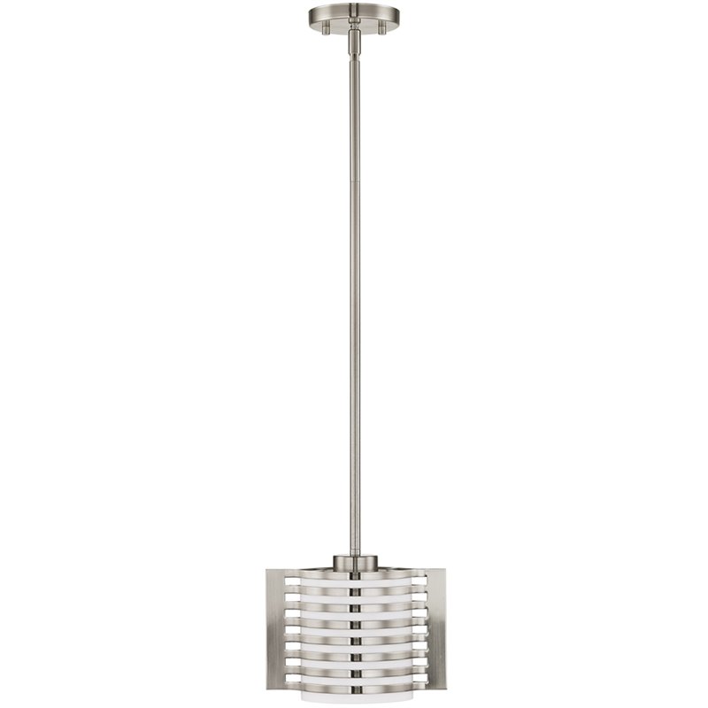 Livex Lighting Hilliard Mini Pendant Light in Brushed Nickel