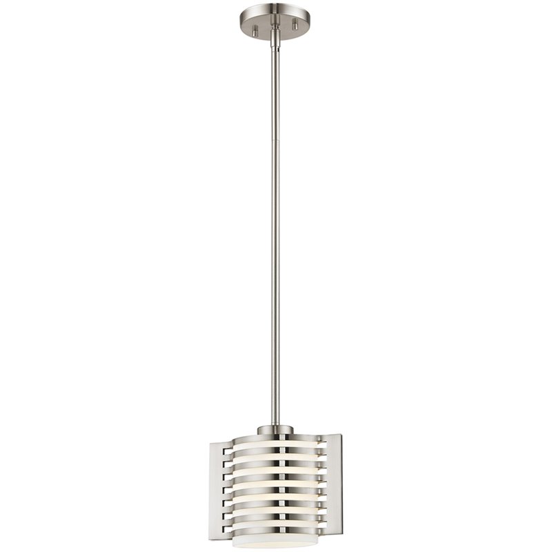 Livex Lighting Hilliard Mini Pendant Light in Brushed Nickel