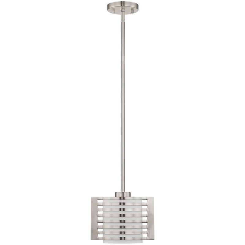 Livex Lighting Hilliard Mini Pendant Light in Brushed Nickel