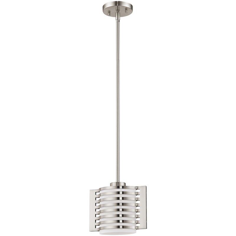 Livex Lighting Hilliard Mini Pendant Light in Brushed Nickel