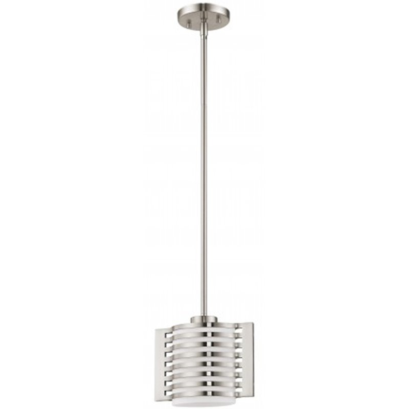 Livex Lighting Hilliard Mini Pendant Light in Brushed Nickel