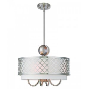 Livex Lighting Arabesque 5 Light Pendant Light in Brushed Nickel