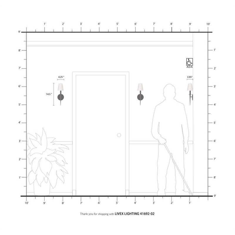 Livex Lighting Witten ADA Wall Sconce in Polished Brass
