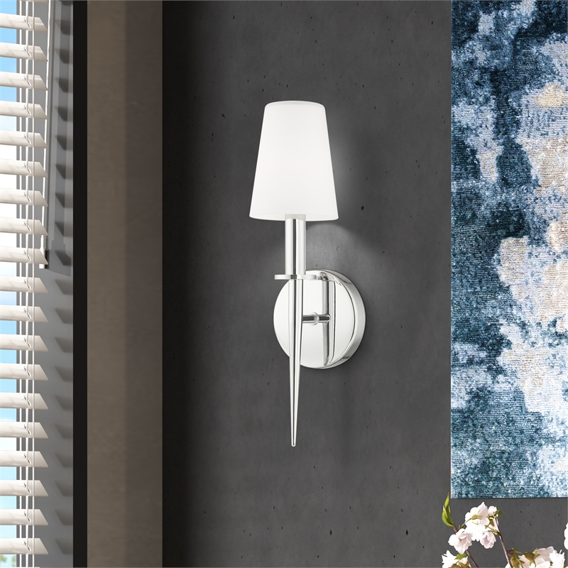 Livex Lighting Witten 1-Light Transitional Metal Wall Sconce in Polished Chrome