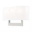Livex Lighting 3-Light Contemporary Metal & Fabric Wall Sconce in Brushed Nickel