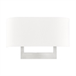 Livex Lighting 3-Light Contemporary Metal & Fabric Wall Sconce in Brushed Nickel
