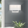 Livex Lighting 3-Light Contemporary Metal & Fabric Wall Sconce in Brushed Nickel
