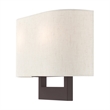 Livex Lighting 2-Light Contemporary Metal & Fabric Wall Sconce in Bronze