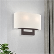 Livex Lighting 2-Light Contemporary Metal & Fabric Wall Sconce in Bronze