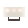 Livex Lighting 3-Light Contemporary Metal & Fabric Wall Sconce in Bronze