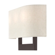 Livex Lighting 3-Light Contemporary Metal & Fabric Wall Sconce in Bronze