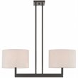 Livex Lighting Hayworth 2 Light Linear Chandelier in Bronze