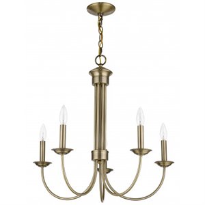 Livex Lighting Estate 5 Light Chandelier in Antique Brass