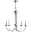 Livex Lighting Estate 5 Light Chandelier in Brushed Nickel