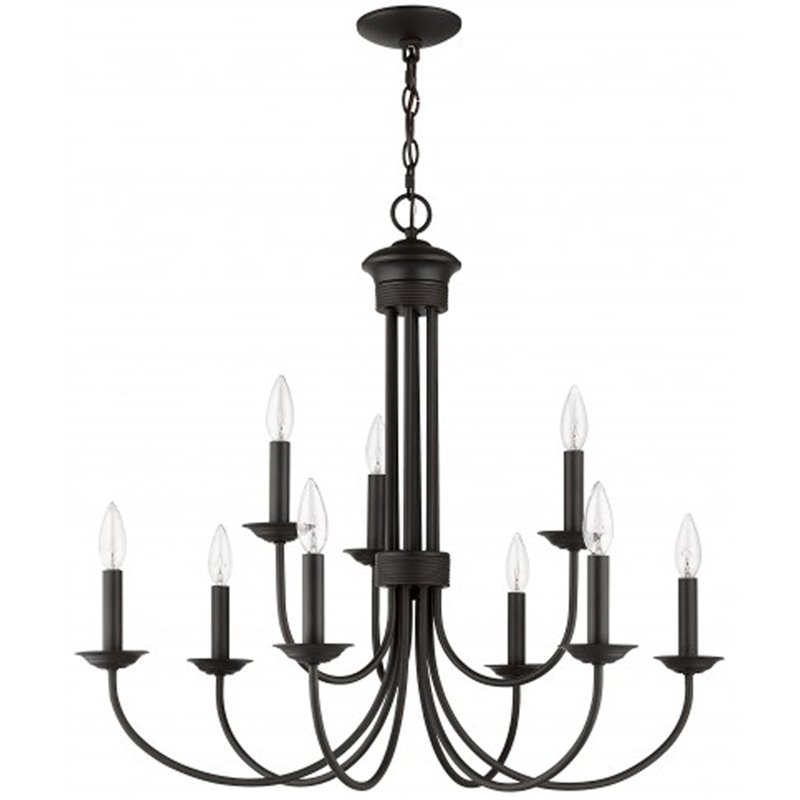 Livex Lighting Estate 9 Light Chandelier in Bronze