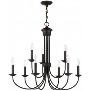 Livex Lighting Estate 9 Light Chandelier in Bronze