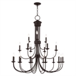 Livex Lighting Estate 15 Light Foyer Chandelier in Bronze